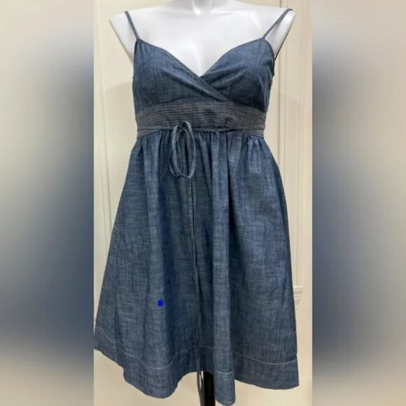 Ann Taylor Loft Chambray Denim wrap dress - Picture 5 of 6